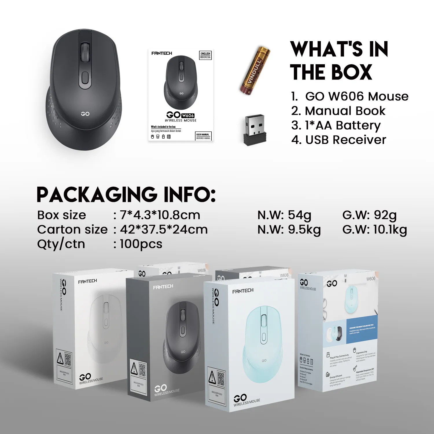 Fantech Go W606 Wireless Mouse - Image 3