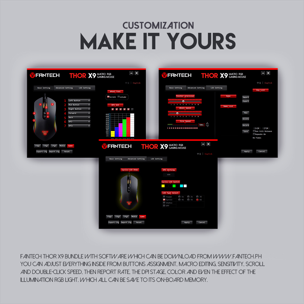 Fantech X16 V2 THOR II MACRO RGB GAMING MOUSE - Image 3