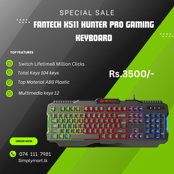 Fantech K511 Hunter Pro Backlit Pro Gaming Keyboard