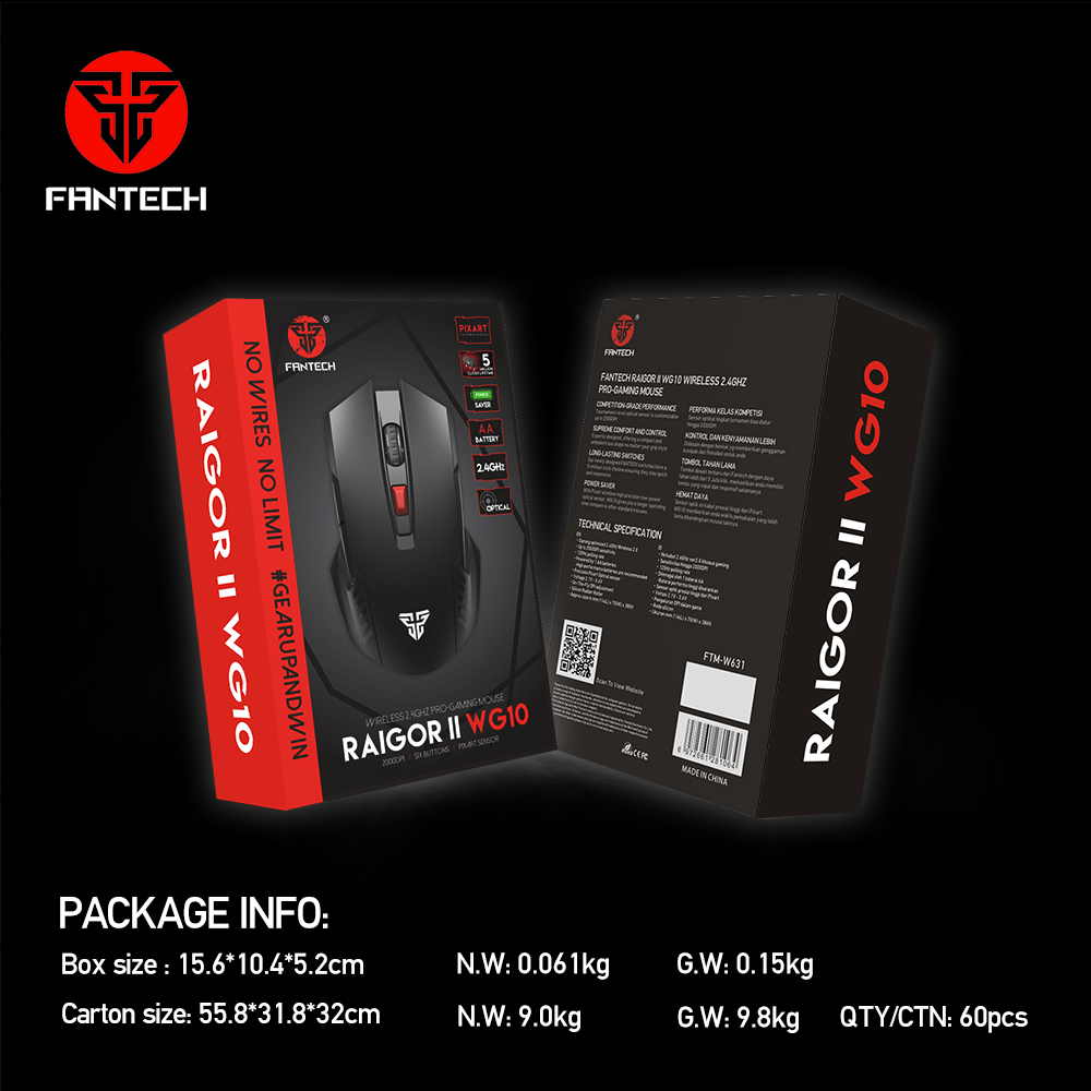 FANTECH WG10 RAIGOR II WIRELESS MOUSE - Image 4