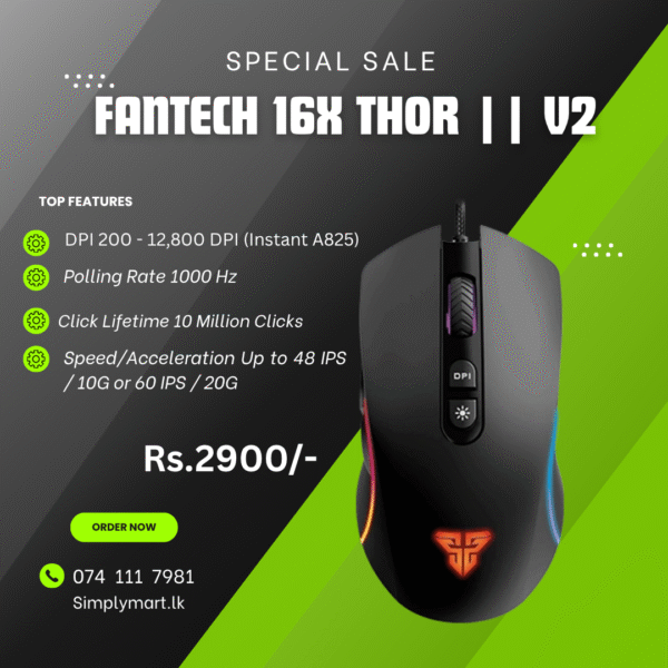 Fantech X16 V2 THOR II MACRO RGB GAMING MOUSE