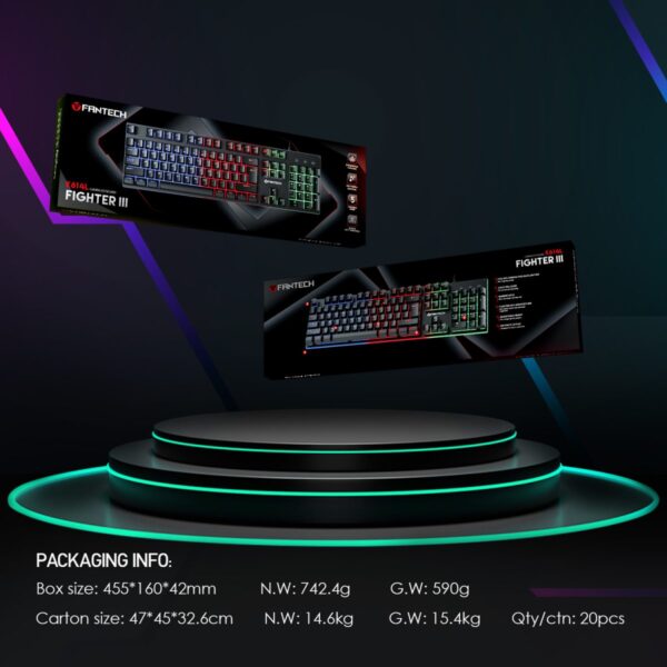Fantech K614L Fighter III Zone Lighting RGB Gaming Keyboard - Image 3